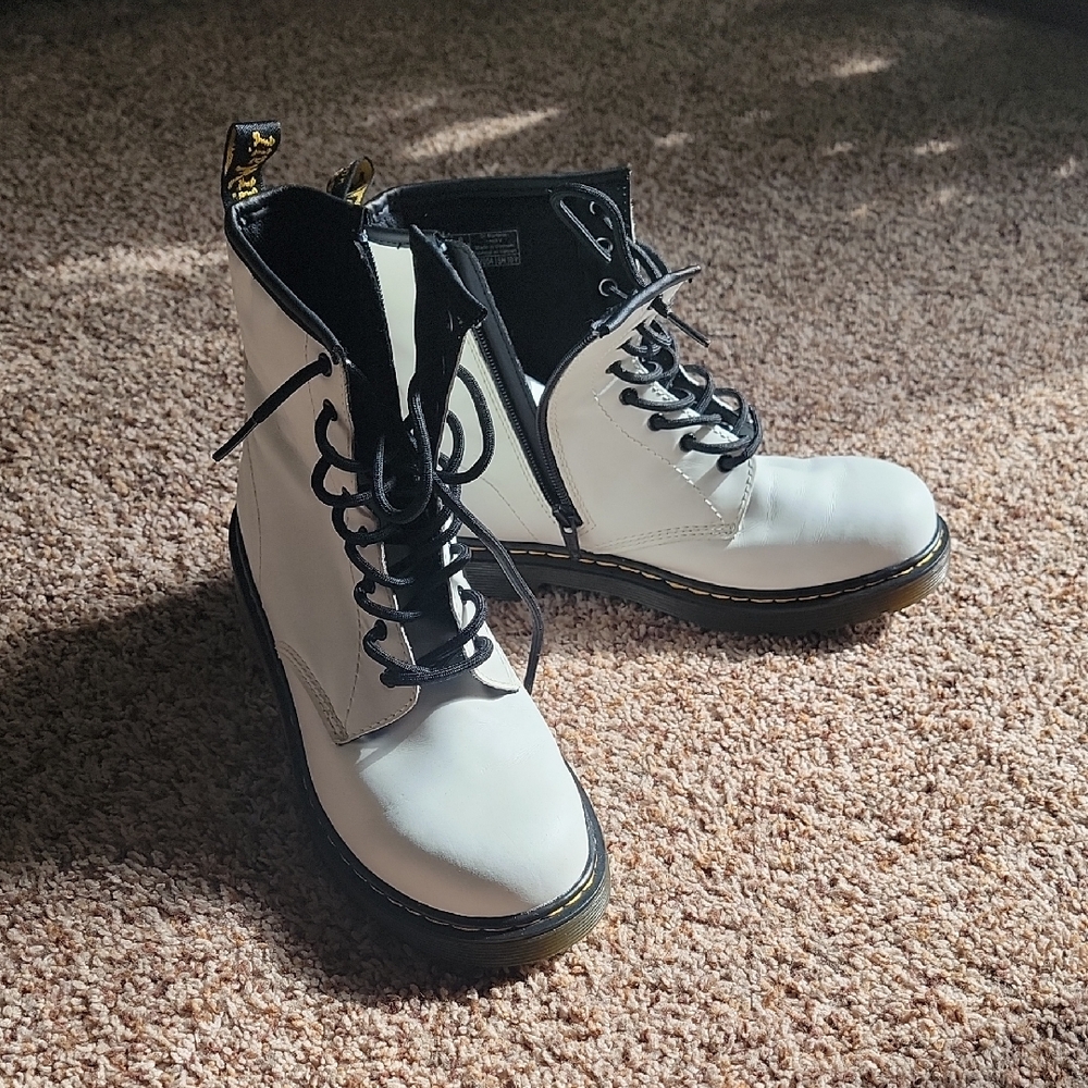 White Lace-Up Doc Marten Boots